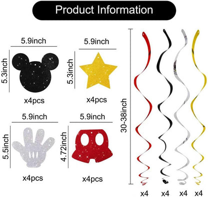 Black and Red Hanging Swirl Decorations