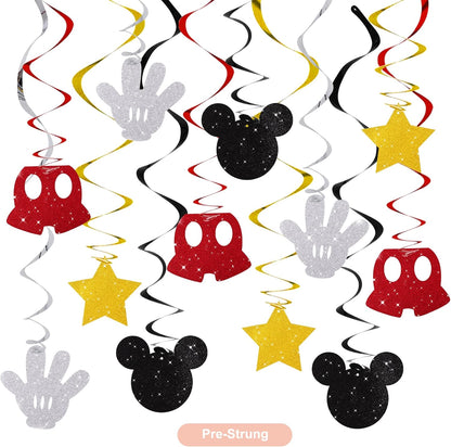 Black and Red Hanging Swirl Decorations